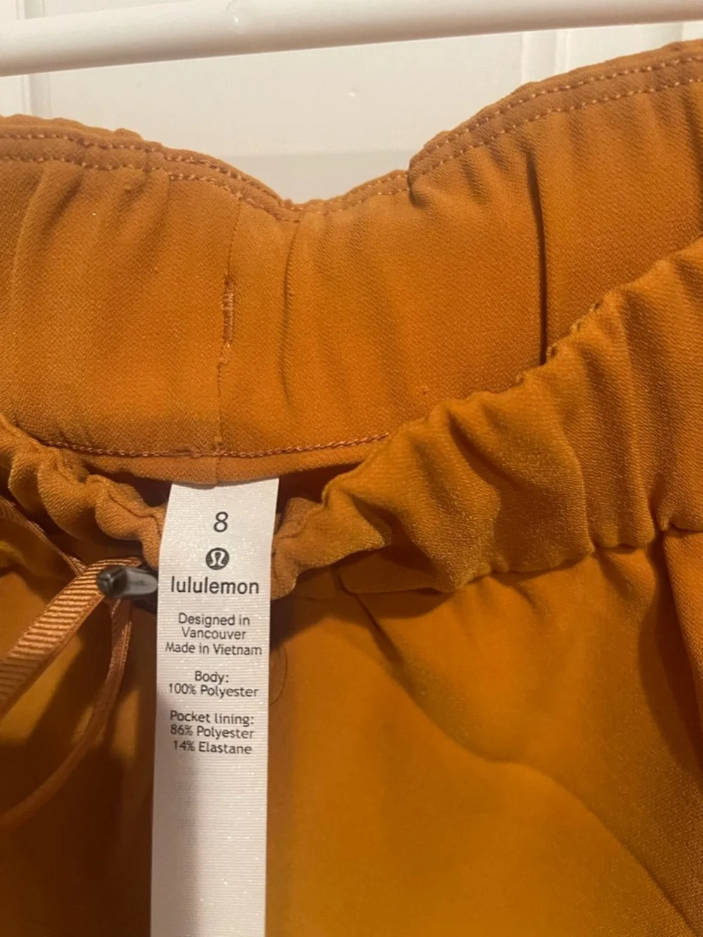 LuluLemon On The Fly athletica Drawstring Waist Pants - Burnt Orange (Gold) 8
